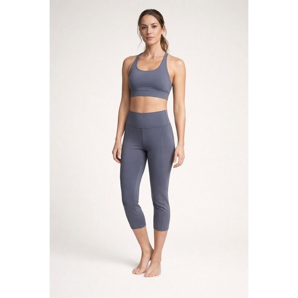 Athleta Gray Cropped Leggings Womens Small High Rise Activewear